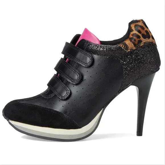 Steve Madden Blaik Stiletto Heels Sneakers Pumps Size 6.5 Black Multi NEW $129 - Picture 2 of 14